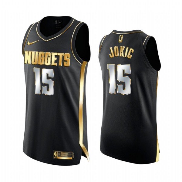 Denver Nuggets Trikot Nikola Jokic 15 2020-21 Schwarz Golden Edition Swingman - Herren